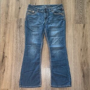 Rhythm In Blues Modern Women’s Denim Blue Jeans Boot Cut Mid Rise Size 14